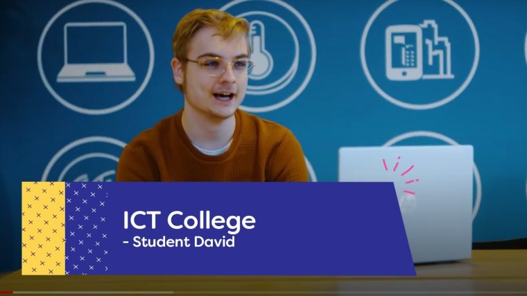 YouTube video - David studeert aan het ICT College in Nieuwegein, op een steenworp afstand van Utrecht